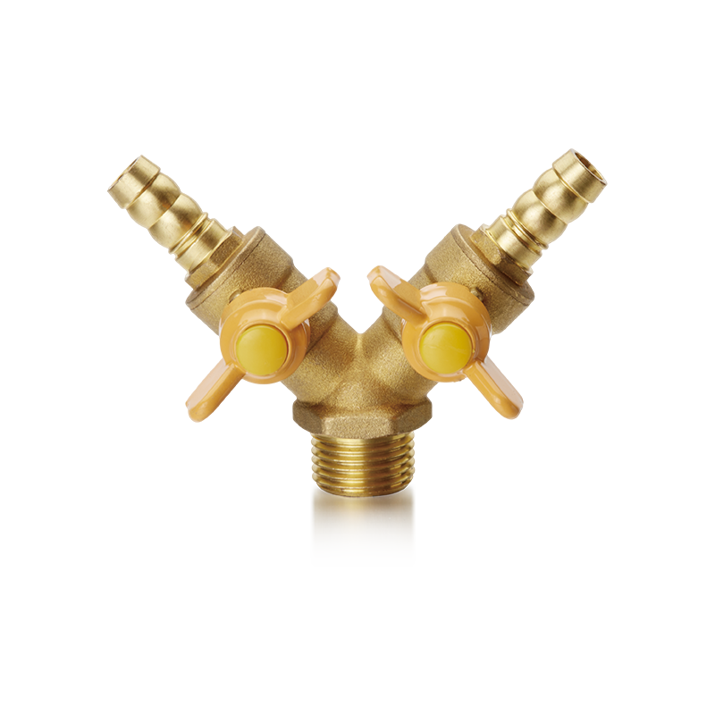Válvula de bola de latón YH-208 （conector M/manguera doble）