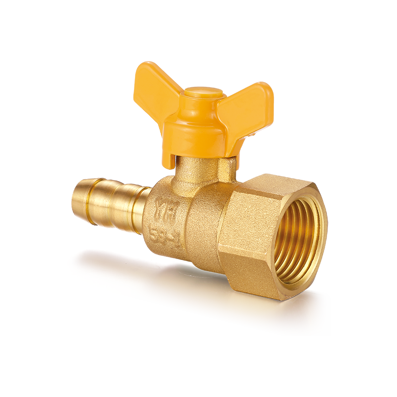 Válvula de bola de latón YH-216 con mango tipo mariposa （conector F/manguera）